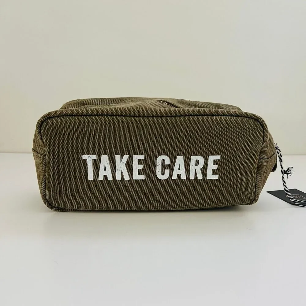 IZOLA Khaki Dopp Kit Cosmetic Travel Shaving Shave Bag Tote - 